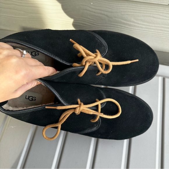 UGG Maksim Chukka Boots Black Suede Lace Up Sheepskin Lined Size 13 Men’s - Picture 9 of 11